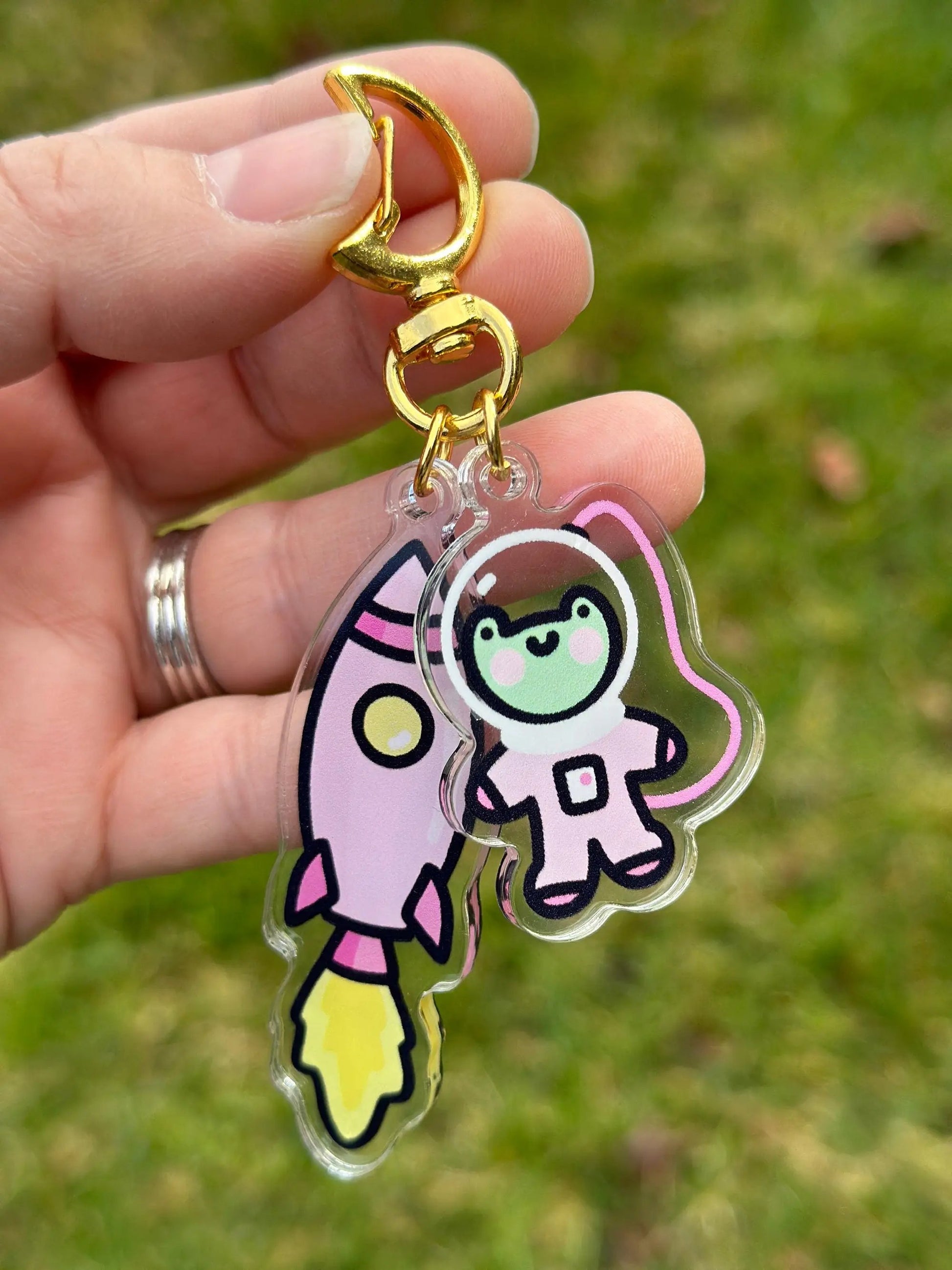 Froggy Astronaut Acrylic Keychain